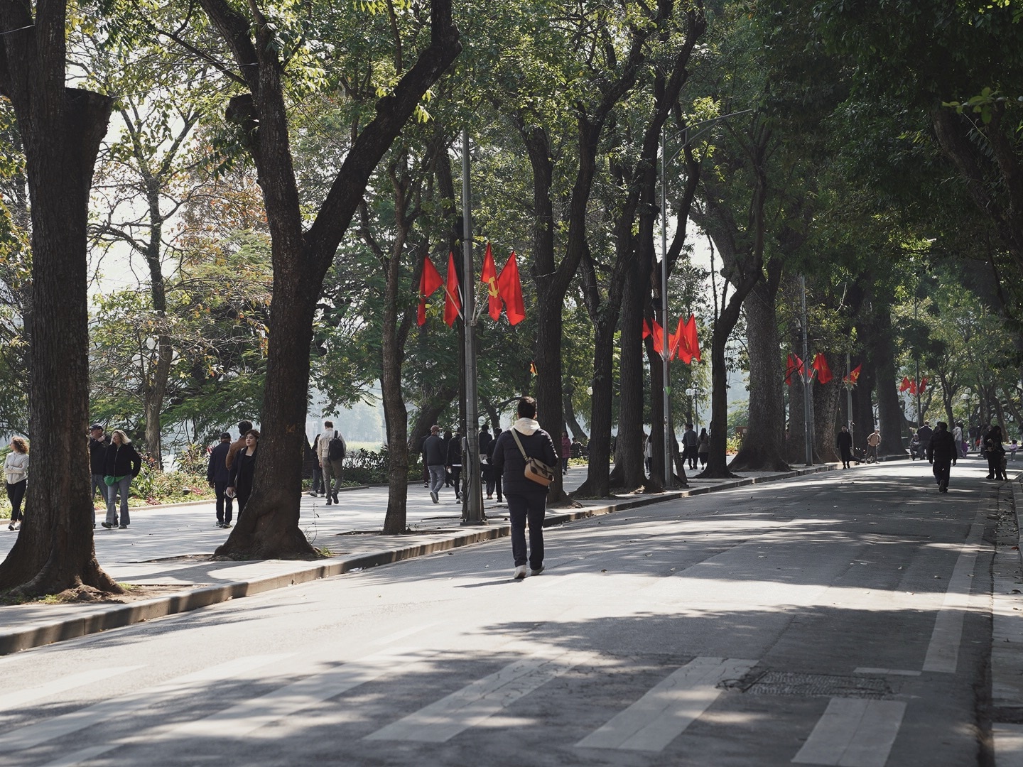 The temperature in Hanoi in December is quite pleasant, with mild sunshine during the day and a chilly breeze at night 
